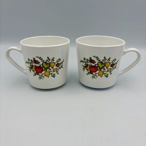Vintage Corning Spice of Life Coffee Cups Set of 2 Boho Retro Cottagecore Granny